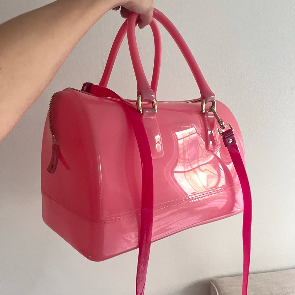 Medium Furla Candy Bag in Barbie Pink